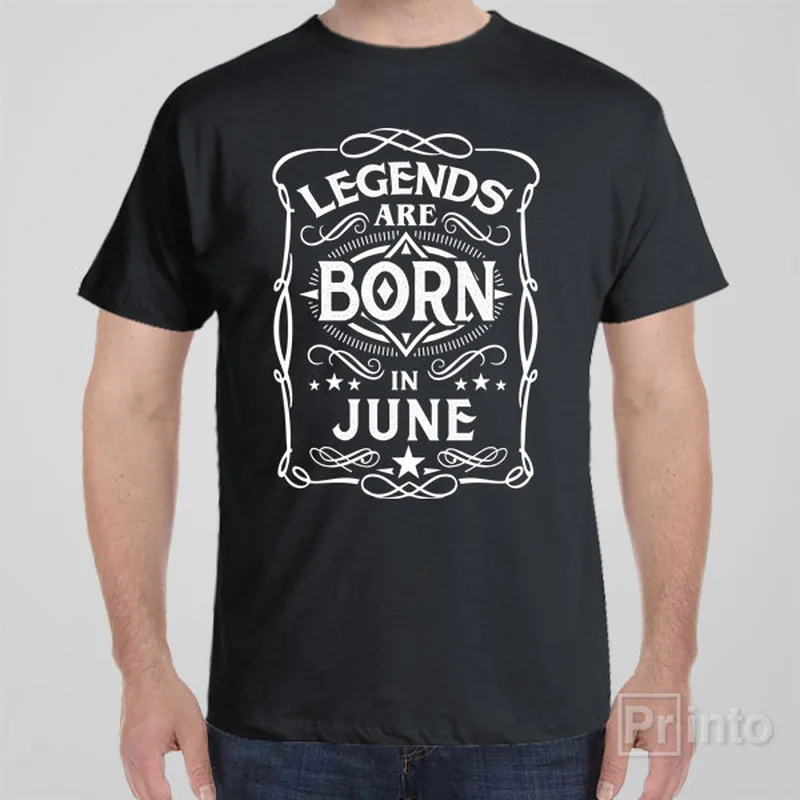 curvy bold t-shirts -Legends are born in June - T-shirt