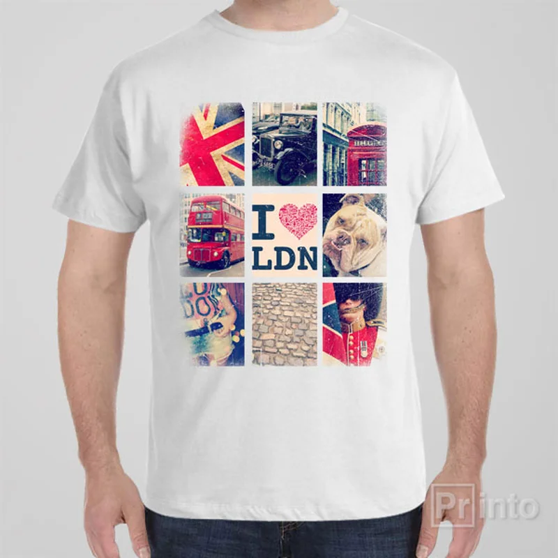 fern green t-shirts -London collage - T-shirt