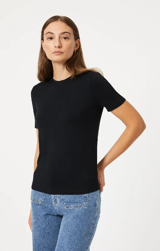 indie band t-shirts -LUXE CREW NECK T-SHIRT IN BLACK