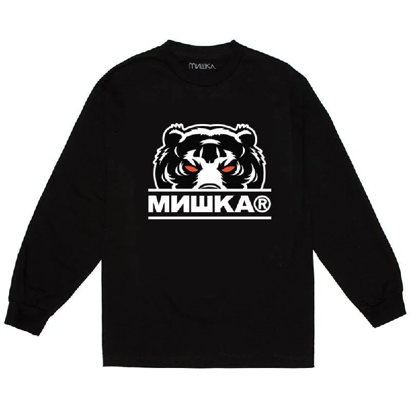 bold retro t-shirts -Mishka Death Adder Lockup Long Sleeve T-Shirt Black