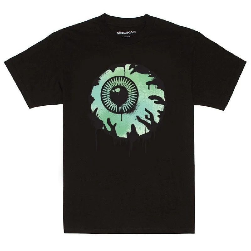 soft bold t-shirts -Mishka Overspray Keep Watch T-Shirt Black