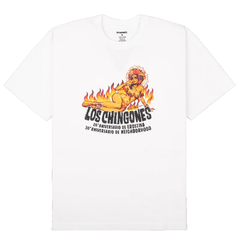 plum cropped t-shirts -Neighborhood x Erostika Los Chingones Tee - Girl - White