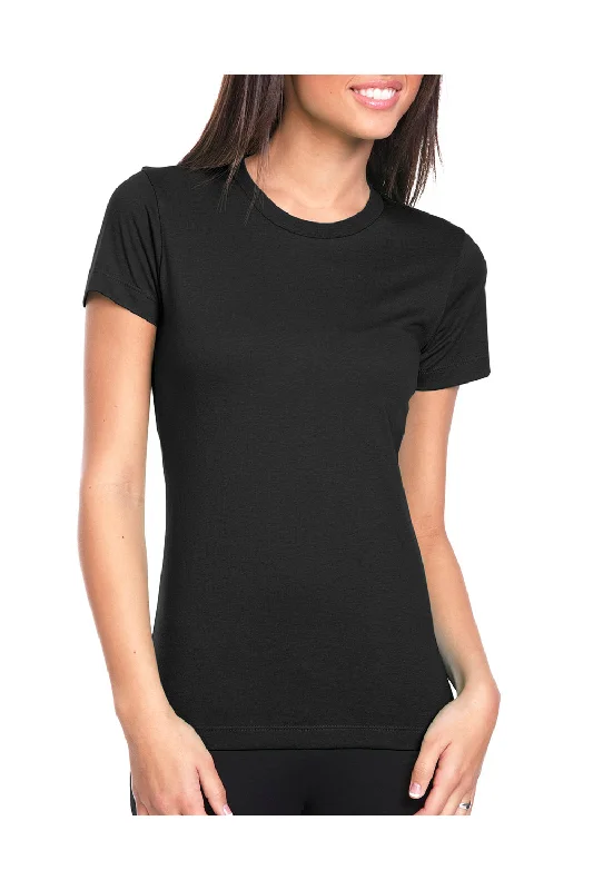 natural fiber t-shirts -Next Level Womens Boyfriend Fine Jersey Short Sleeve Crewneck T-Shirt - Black