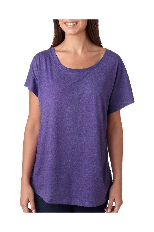 ruche soft t-shirts -Next Level Womens Dolman Jersey Short Sleeve Scoop Neck T-Shirt - Purple Rush - Closeout