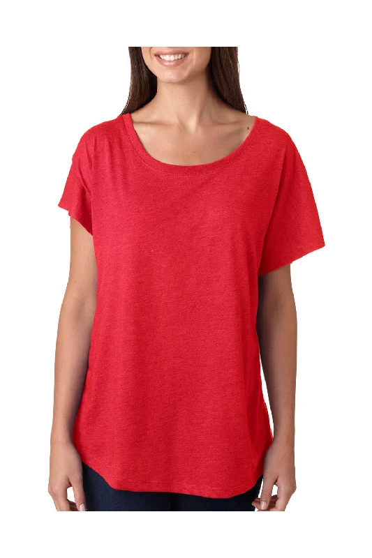 champagne soft t-shirts -Next Level Womens Dolman Jersey Short Sleeve Scoop Neck T-Shirt - Vintage Red - Closeout