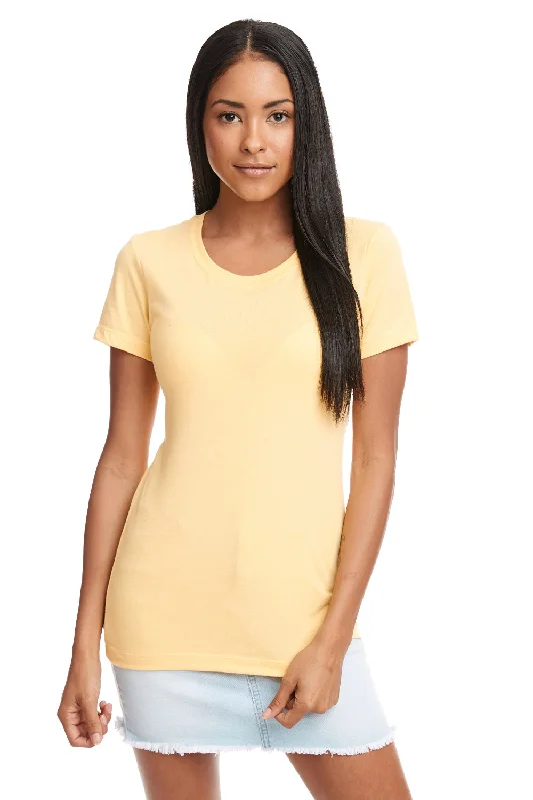 crisp soft t-shirts -Next Level Womens Ideal Jersey Short Sleeve Crewneck T-Shirt - Banana Cream Yellow