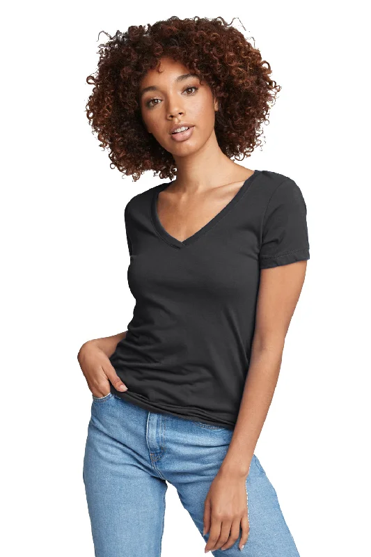 copper soft t-shirts -Next Level Womens Ideal Jersey Short Sleeve V-Neck T-Shirt - Dark Grey