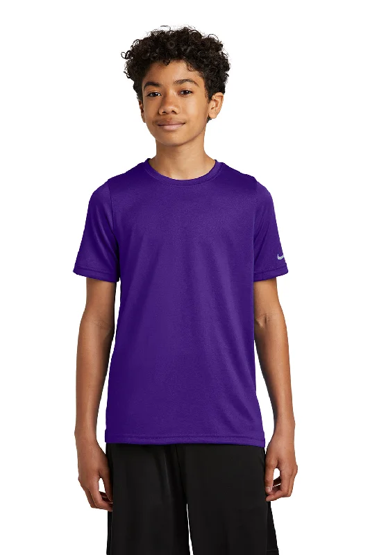 squad soft t-shirts -Nike Youth rLegend Dri-Fit Moisture Wicking Short Sleeve Crewneck T-Shirt - Court Purple