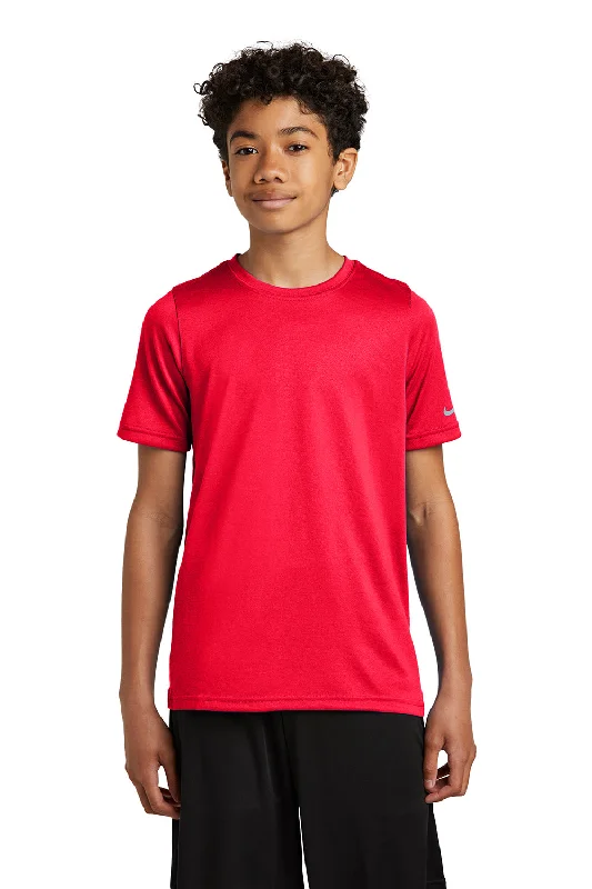 long graphic t-shirts -Nike Youth rLegend Dri-Fit Moisture Wicking Short Sleeve Crewneck T-Shirt - University Red