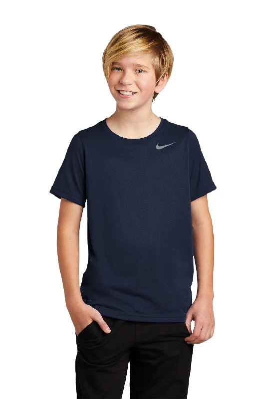 slim comfy t-shirts -Nike Youth Team rLegend Dri-Fit Moisture Wicking Short Sleeve Crewneck T-Shirt - College Navy Blue