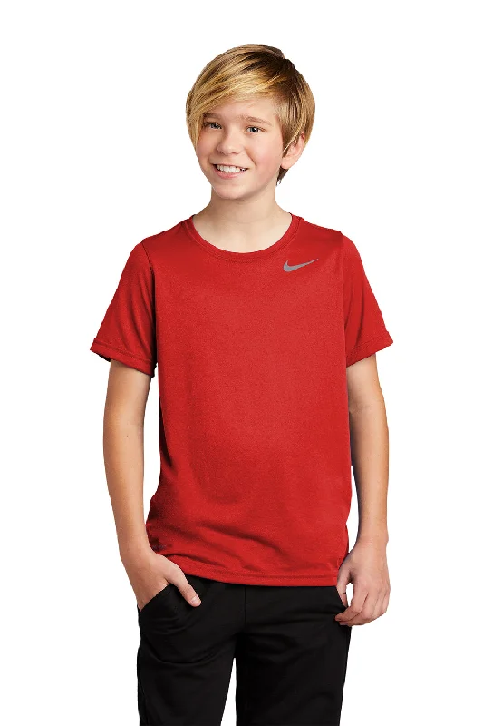 burgundy comfy t-shirts -Nike Youth Team rLegend Dri-Fit Moisture Wicking Short Sleeve Crewneck T-Shirt - University Red