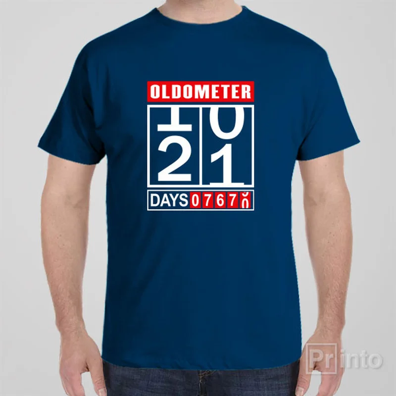 notch bold t-shirts -Oldometer 21st birthday - T-shirt