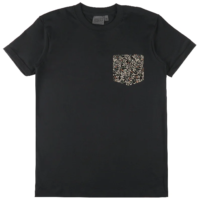 drapey fit t-shirts -Pocket Tee - Black - Nuts And Berries