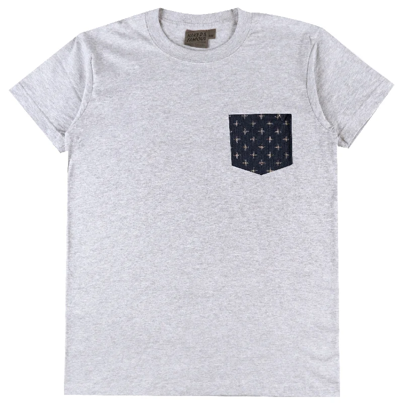 form fit t-shirts -Pocket Tee - Heather Grey  - Kimono Plus