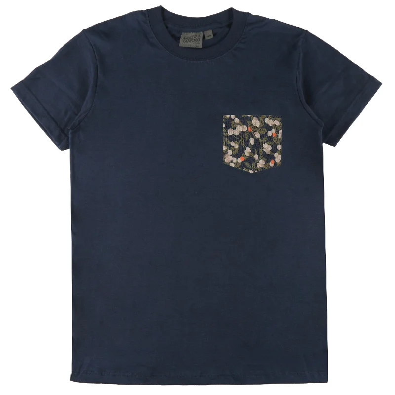 maternity casual t-shirts -Pocket Tee - Navy - Fruit Print - Navy