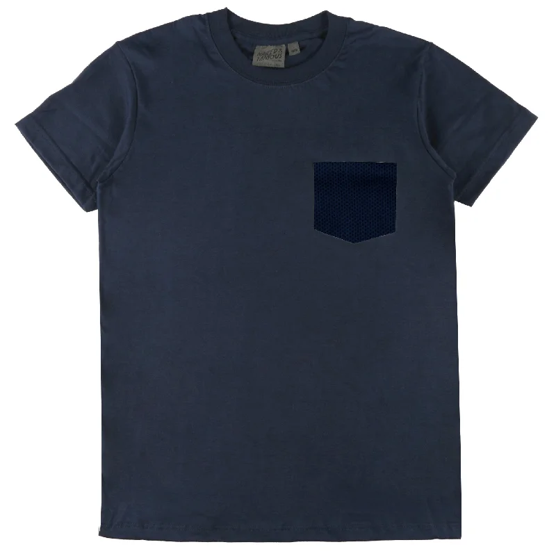 ombre soft t-shirts -Pocket Tee - Navy - Sashiko Double Gauze