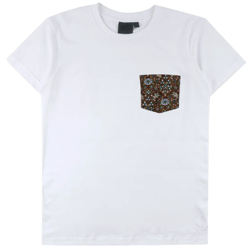 curve bold t-shirts -Pocket Tee - White + Bandana Cloth - Brown