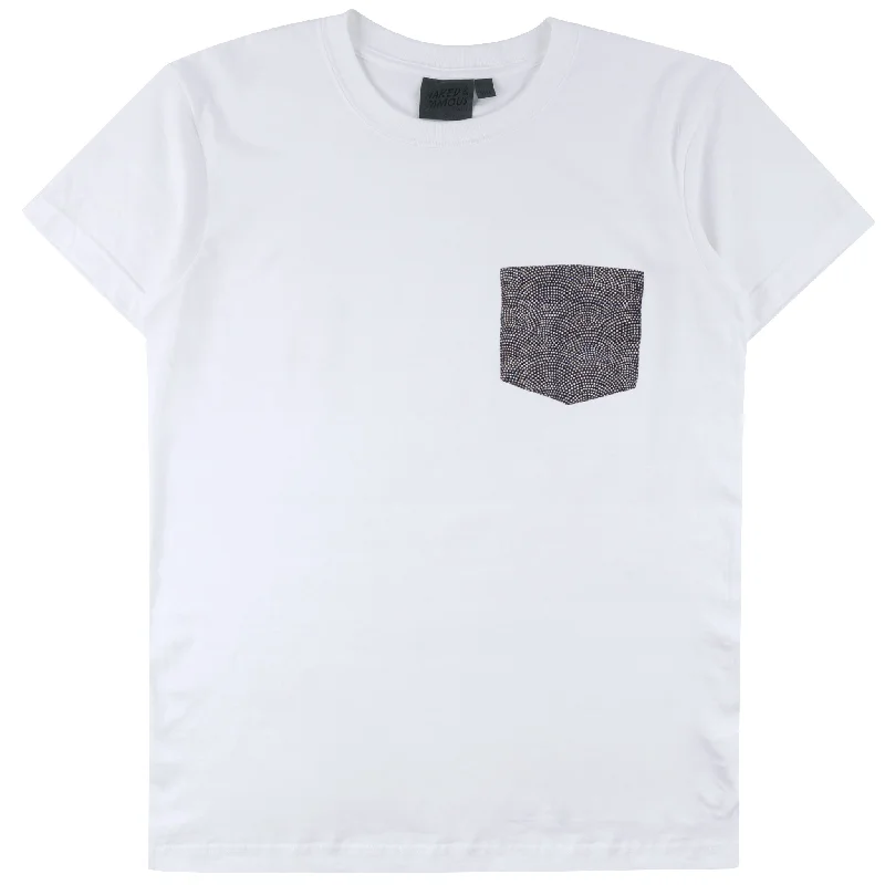 pair bold t-shirts -Pocket tee - White + Kimono Print - Scales