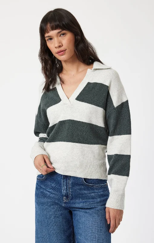 bamboo blend t-shirts -POLO PULLOVER SWEATER IN URBAN CHIC STRIPE