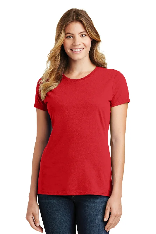 slit bold t-shirts -Port & Company Womens Fan Favorite Short Sleeve Crewneck T-Shirt - Bright Red