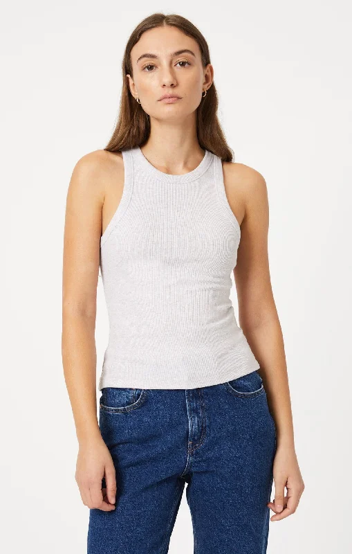 hemp fabric t-shirts -RACER BACK TANK TOP IN OATMEAL