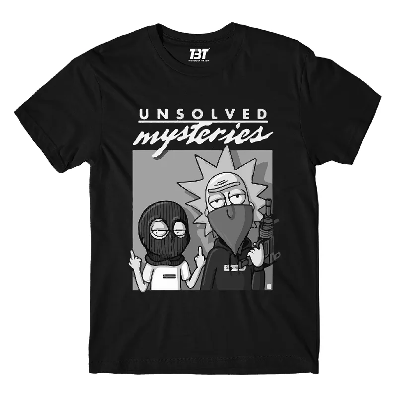 flap bold t-shirts -Rick and Morty T shirt - Unsolved Mysteries