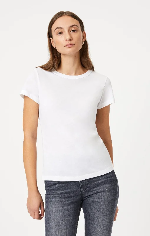 mesh bold t-shirts -SLIM CREW NECK T-SHIRT IN WHITE