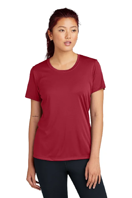 magenta cropped t-shirts -Sport-Tek Womens Competitor Moisture Wicking Short Sleeve Crewneck T-Shirt - Deep Red