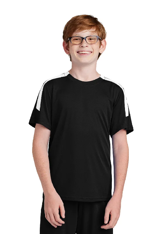 baby soft t-shirts -Sport-Tek Youth Moisture Wicking Competitor United Short Sleeve Crewneck T-Shirt - Black/White - COMING SOON