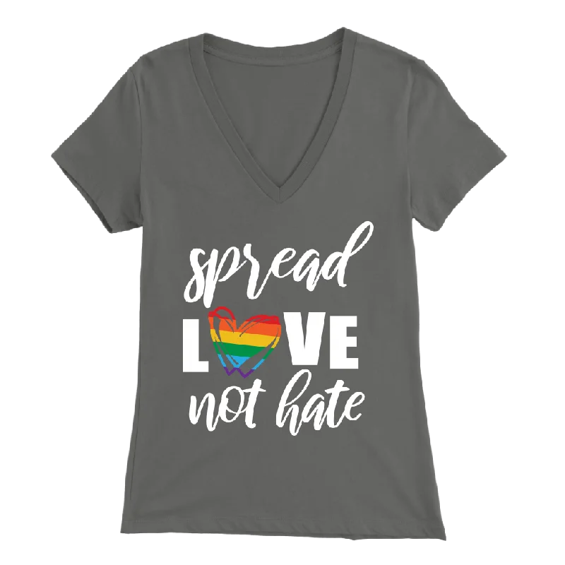 kiwi green t-shirts -SPREAD LOVE NOT HATE Women's V-Neck T-Shirt