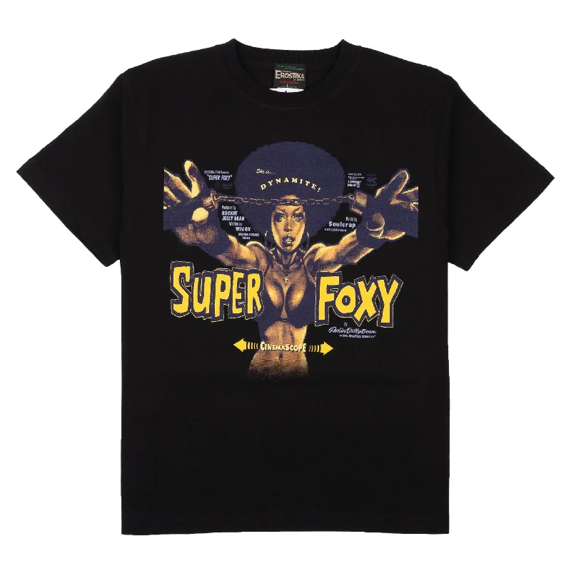 tunic length t-shirts -Super Foxy T-Shirt - Black