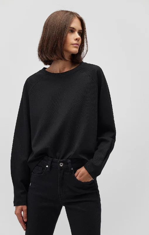 petite cut t-shirts -SWEATSHIRT IN BLACK