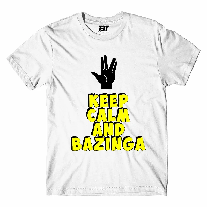 round collar t-shirts -The Big Bang Theory T shirt - Keep Calm & Bazinga