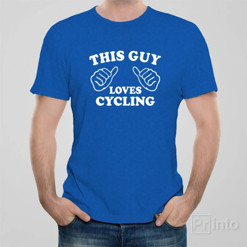 close fit t-shirts -This guy loves cycling - T-shirt