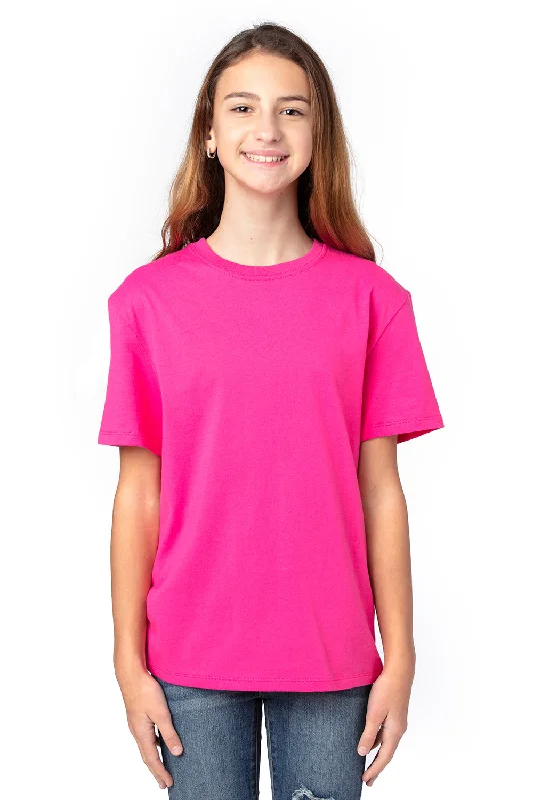 crimson red t-shirts -Threadfast Apparel Youth Ultimate Short Sleeve Crewneck T-Shirt - Hot Pink