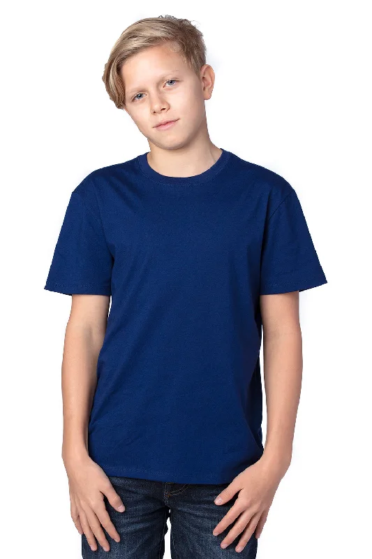 newborn soft t-shirts -Threadfast Apparel Youth Ultimate Short Sleeve Crewneck T-Shirt - Navy Blue