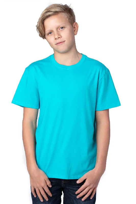 layered sleeve t-shirts -Threadfast Apparel Youth Ultimate Short Sleeve Crewneck T-Shirt - Pacific Blue