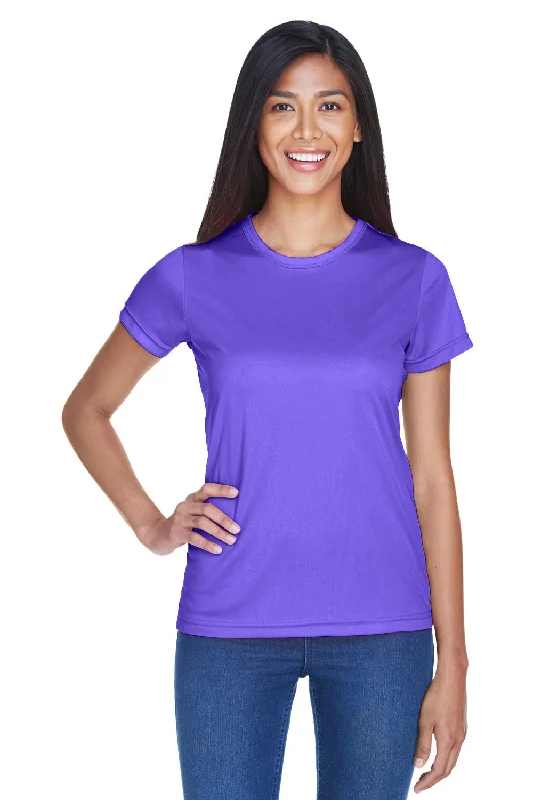 navy relaxed t-shirts -UltraClub Womens Cool & Dry Performance Moisture Wicking Short Sleeve Crewneck T-Shirt - Purple