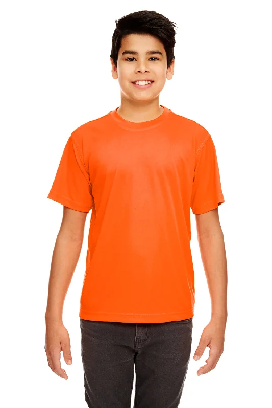 toddler graphic t-shirts -UltraClub Youth Cool & Dry Performance Moisture Wicking Short Sleeve Crewneck T-Shirt - Bright Orange