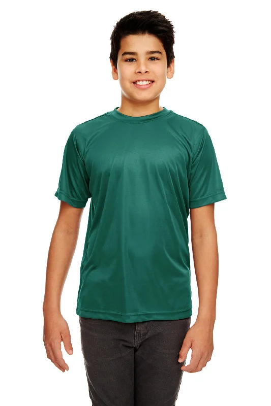 emerald sports t-shirts -UltraClub Youth Cool & Dry Performance Moisture Wicking Short Sleeve Crewneck T-Shirt - Forest Green