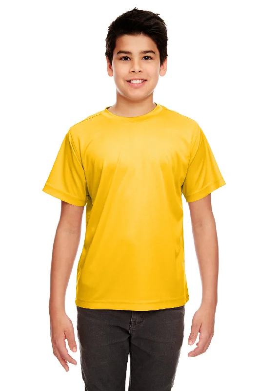 short soft t-shirts -UltraClub Youth Cool & Dry Performance Moisture Wicking Short Sleeve Crewneck T-Shirt - Gold