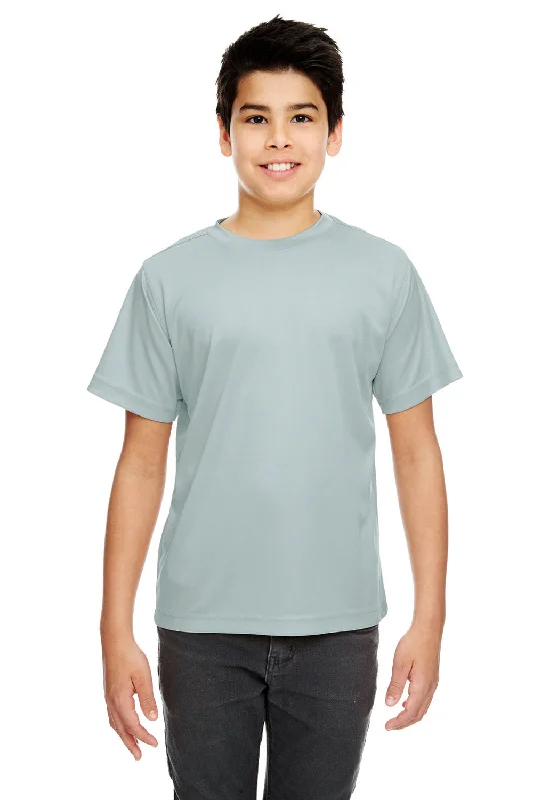 chartreuse soft t-shirts -UltraClub Youth Cool & Dry Performance Moisture Wicking Short Sleeve Crewneck T-Shirt - Grey