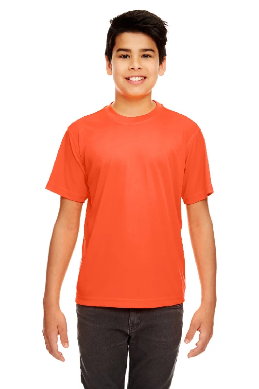 tonal trim t-shirts -UltraClub Youth Cool & Dry Performance Moisture Wicking Short Sleeve Crewneck T-Shirt - Orange