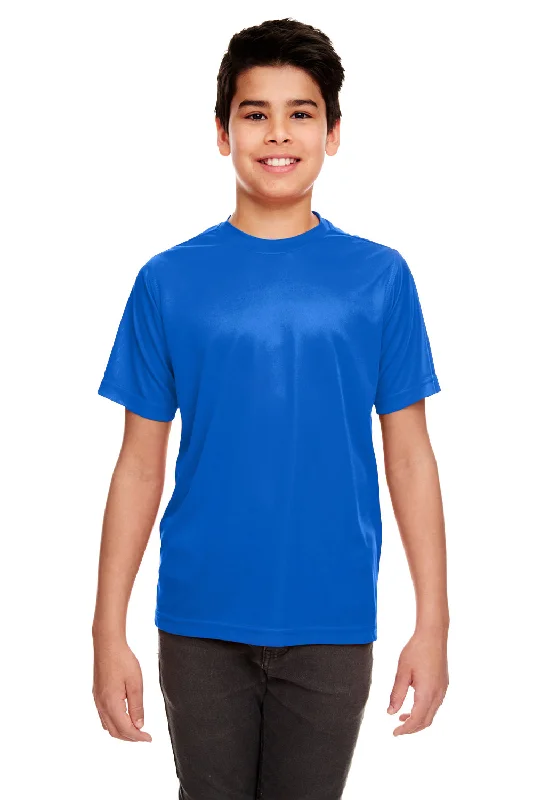 active tank t-shirts -UltraClub Youth Cool & Dry Performance Moisture Wicking Short Sleeve Crewneck T-Shirt - Royal Blue