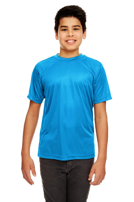 copper soft t-shirts -UltraClub Youth Cool & Dry Performance Moisture Wicking Short Sleeve Crewneck T-Shirt - Sapphire Blue