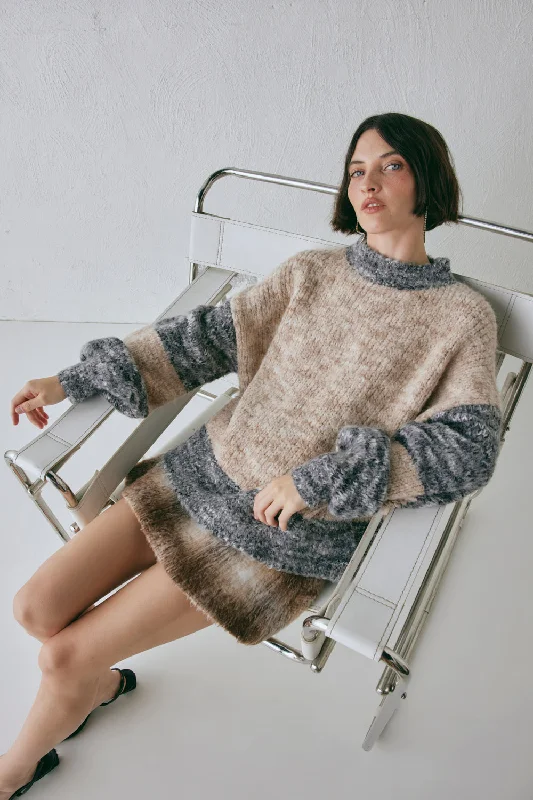 pullover sweater with ruching -Alys Knit Jumper Marle