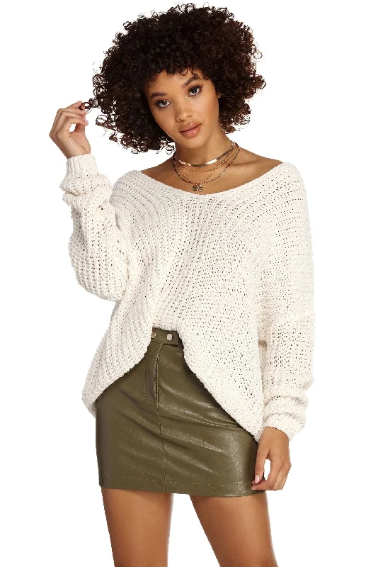 pullover sweater with flares -Brave The Chill Chenille Sweater