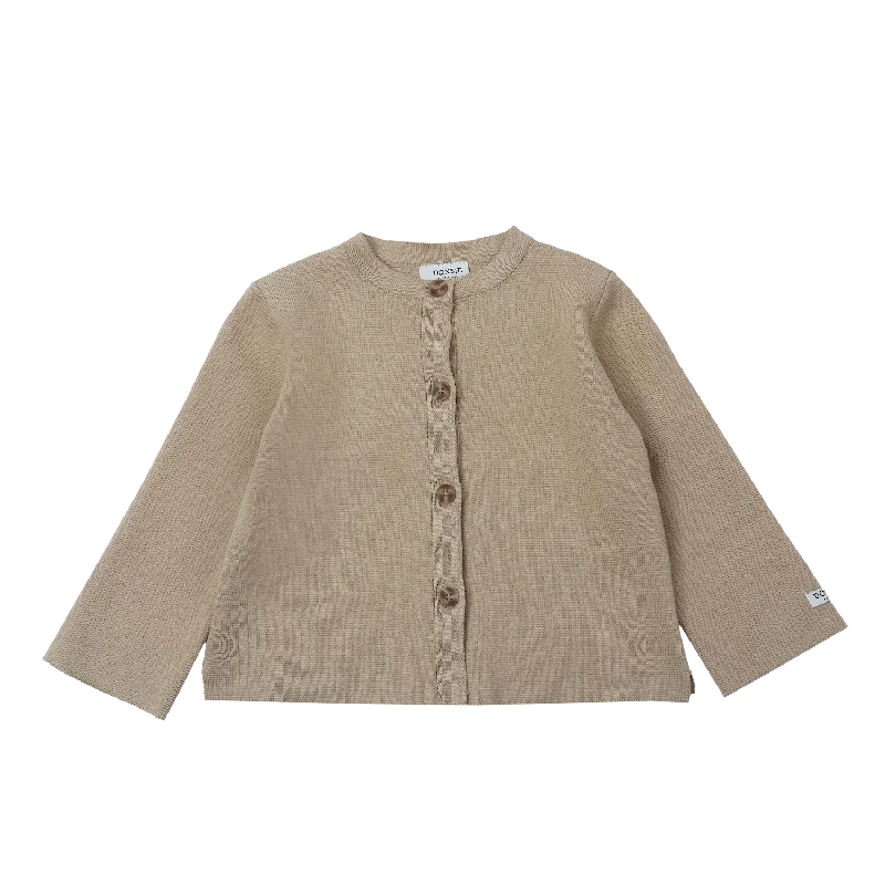 ribbed silk cardigan luxe -Loann Cardigan | Light Hay