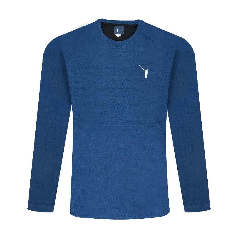 pullover sweater men check -No Laying Up Textured Crew Neck Pullover | Navy