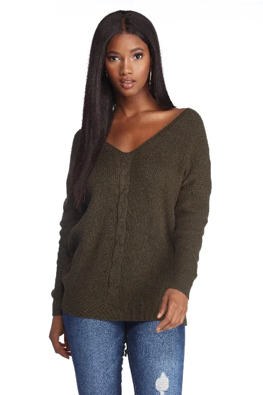 cable cotton pullover sweater -Perfectly Balanced Pullover Knit Sweater